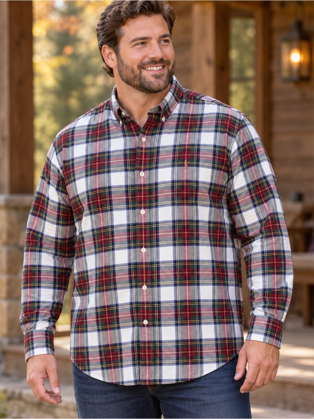 Ralph Lauren Men’s XXL Classic Fit Plaid Cotton Button-Down Shirt Pony Logo
